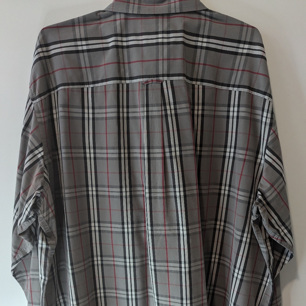 Grey Plaid Button Down - image 3